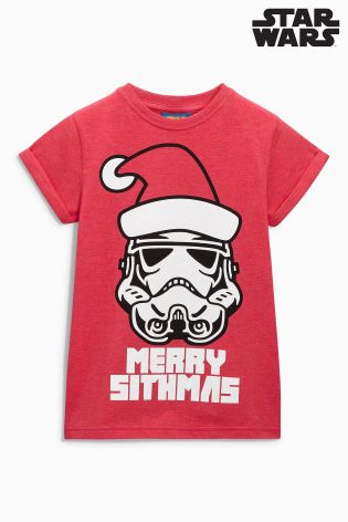 Red Star Wars Christmas T-Shirt (3-14yrs)